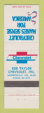 Matchbook Cover - Chevrolet Bob Taylor Mooresville IN