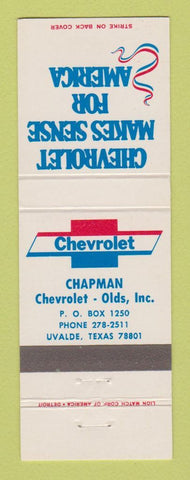 Matchbook Cover - Chevrolet Chapman Oldsmobile Uvalde TX