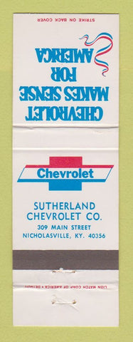 Matchbook Cover - Chevrolet Sutherland Nicholasville KY