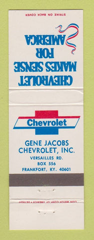 Matchbook Cover - Chevrolet Gene Jacobs Frankfort KY