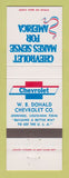 Matchbook Cover - Chevrolet WB Donald Jennings LA