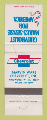 Matchbook Cover - Chevrolet Marvin Ware Kingwood WV