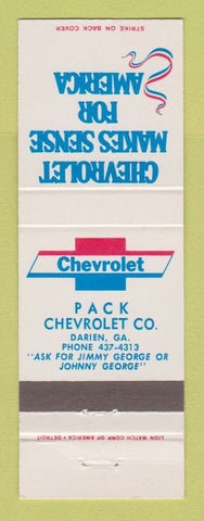 Matchbook Cover - Chevrolet Pack Darien GA
