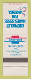 Matchbook Cover - Chevrolet Lefever Bros Dillsburg PA