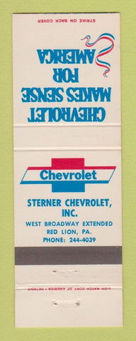 Matchbook Cover - Chevrolet Sterner Red Lion PA