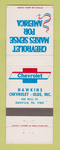 Matchbook Cover - Chevrolet Hakwins Oldsmobile Danville PA
