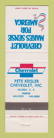 Matchbook Cover - Chevrolet Pete Keisler Saluda SC
