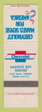 Matchbook Cover - Chevrolet Maurice Roy Garage Pilot Rock OR