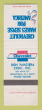 Matchbook Cover - Chevrolet Don Panciera Wakefield RI