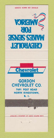 Matchbook Cover - Chevrolet Gordon North Kingstown RI