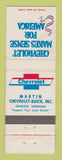 Matchbook Cover - Chevrolet Martin Buick Oshkosh NE