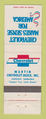 Matchbook Cover - Chevrolet Martin Buick Oshkosh NE