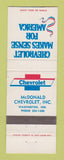 Matchbook Cover - Chevrolet McDonald Washington IN