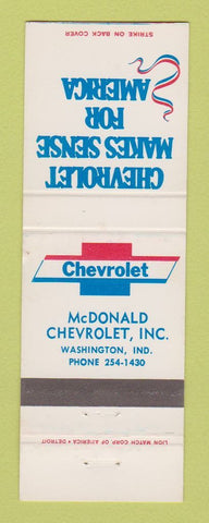 Matchbook Cover - Chevrolet McDonald Washington IN