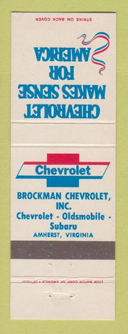 Matchbook Cover - Chevrolet Brockman Oldsmobile Subaru Amherst VA