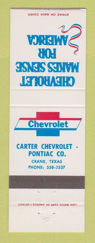 Matchbook Cover - Chevrolet Carter Pontiac Crane TX