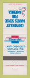 Matchbook Cover - Chevrolet Lahti Cadillac Ironwood MI