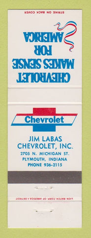Matchbook Cover - Chevrolet Jim Labas Plymouth IN