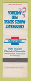 Matchbook Cover - Chevrolet Don McCue Oldsmobile Whitewater WI WEAR