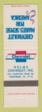 Matchbook Cover - Chevrolet Helms Harrisburg PA