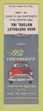 Matchbook Cover - 1952 Chevrolet Bass Cleveland Heights OH