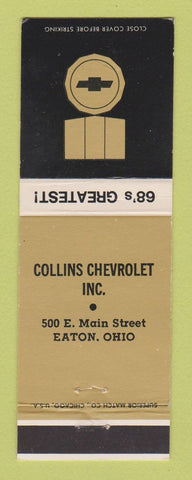 Matchbook Cover - 1968 Chevrolet Collins Eaton OH