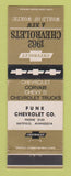 Matchbook Cover - 1962 Chevrolet Funk Hayfield MN