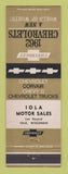 Matchbook Cover - 1962 Chevrolet Iola Motors Iola WI