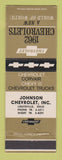 Matchbook Cover - 1962 Chevrolet Johnson Louisville OH