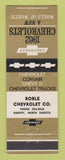 Matchbook Cover - 1962 Chevrolet Roble Harvey ND