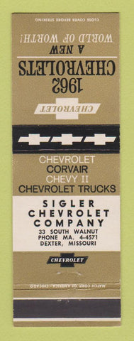 Matchbook Cover - 1962 Chevrolet Sigler Dexter MO
