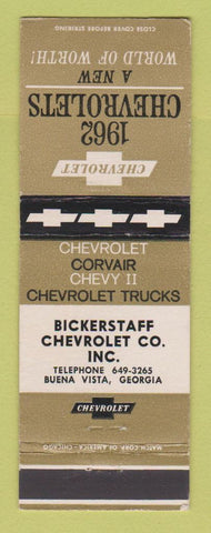Matchbook Cover - 1962 Chevrolet Bickerstaf Buena Vista GA