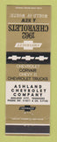Matchbook Cover - 1962 Chevrolet Ashland City TN