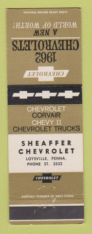 Matchbook Cover - 1962 Chevrolet Sheaffer Loysville PA