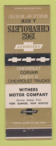 Matchbook Cover - 1962 Chevrolet Withers Motors Fort Sumner NM