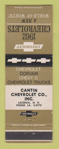 Matchbook Cover - 1962 Chevrolet Cantin Laconia NH