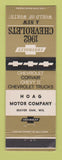 Matchbook Cover - 1962 Chevrolet Hoag Beaver Dam WI