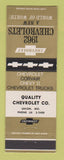 Matchbook Cover - 1962 Chevrolet Quality Union MO
