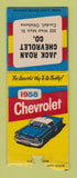 Matchbook Cover - Jack Roan 1958 Chevrolet Cordell OK BOBTAIL