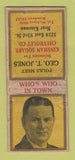 Matchbook Cover - Geo Jones Kinsman OH Chevrolet POOR BOBTAIL