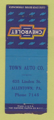 Matchbook Cover - Town Auto Chevrolet Allentown PA BOBTAIL