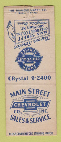 Matchbook Cover - Main Street Chevrolet Wakefield MA BOBTAIL