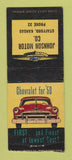 Matchbook Cover - 1950 Chevrolet Johnson Motors Stafford KS BOBTAIL