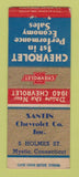 Matchbook Cover - 1940 Chevrolet Santin Mystic CT BOBTAIL