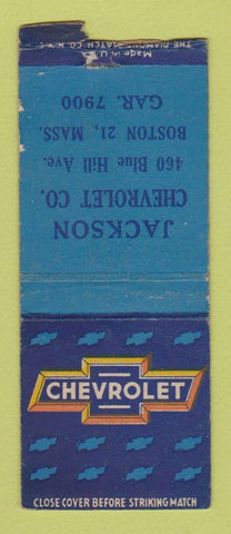 Matchbook Cover - Jackson Chevrolet Boston MA WEAR BOBTAIL