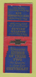 Matchbook Cover - Chevrolet Master Deluxe Standard Six BOBTAIL