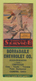 Matchbook Cover - Borradaile Chevrolet Allis Chalmers Tractors Camden OH BOBTAIL
