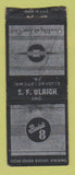 Matchbook Cover - Buick Chevrolet SF Ulrich Elizabethtown PA POOR BOBTAIL