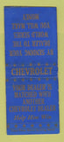 Matchbook Cover - 1937 Chevrolet Sales Records WEAR BOBTAIL