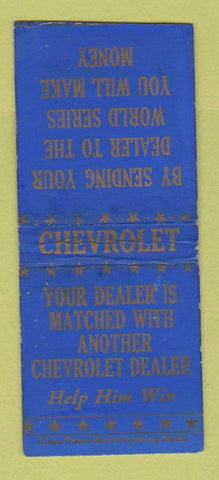 Matchbook Cover - 1937 Chevrolet Sales Records WEAR BOBTAIL